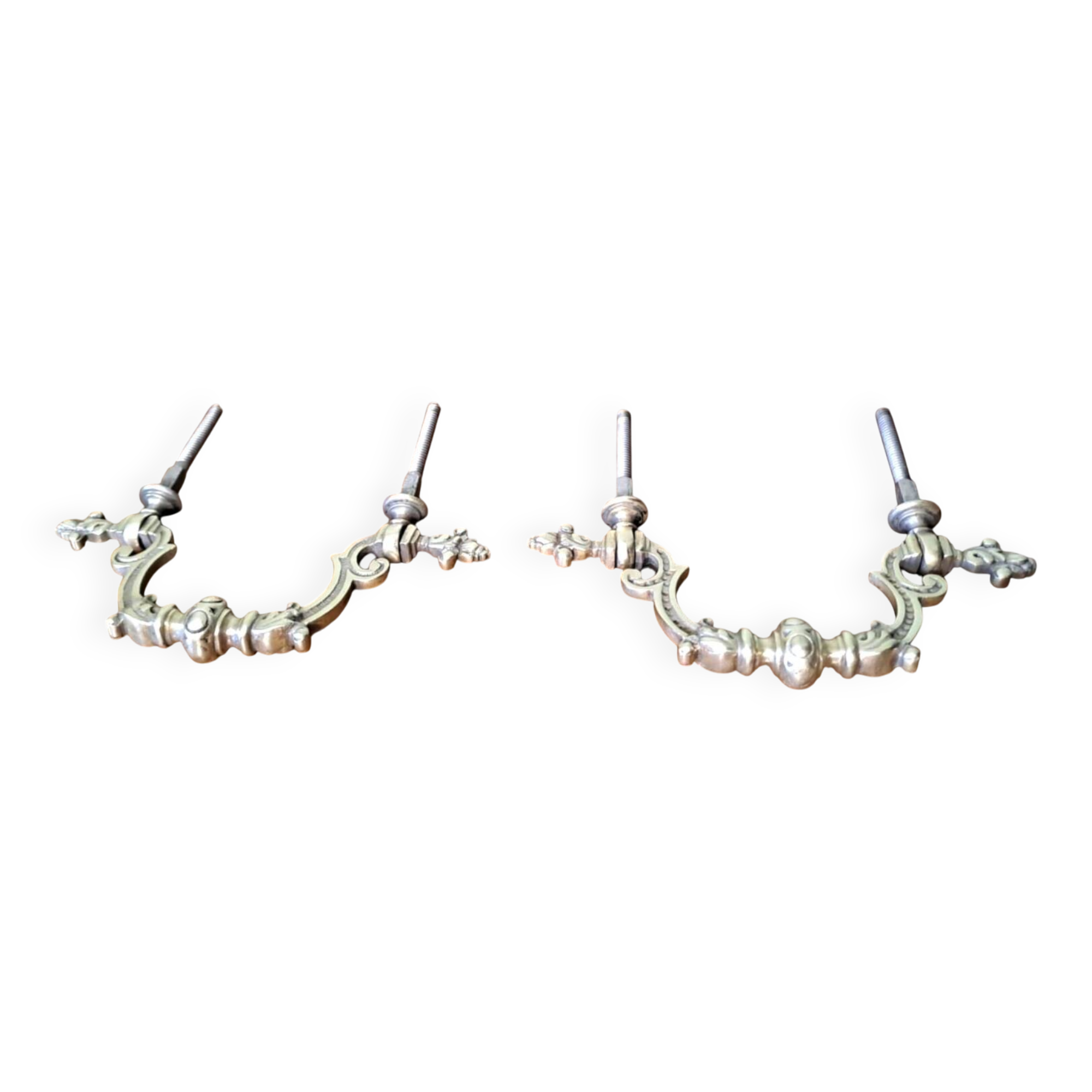 2 gilded bronze handles