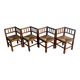 Set of 4 brutalist oak armchairs, 1950s