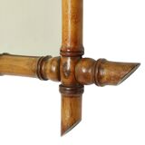 Antique Wooden Faux Bamboo Mirror France 45x39cm