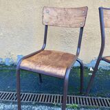 Set of 4 industrial chairs vintage school communities MULLCA