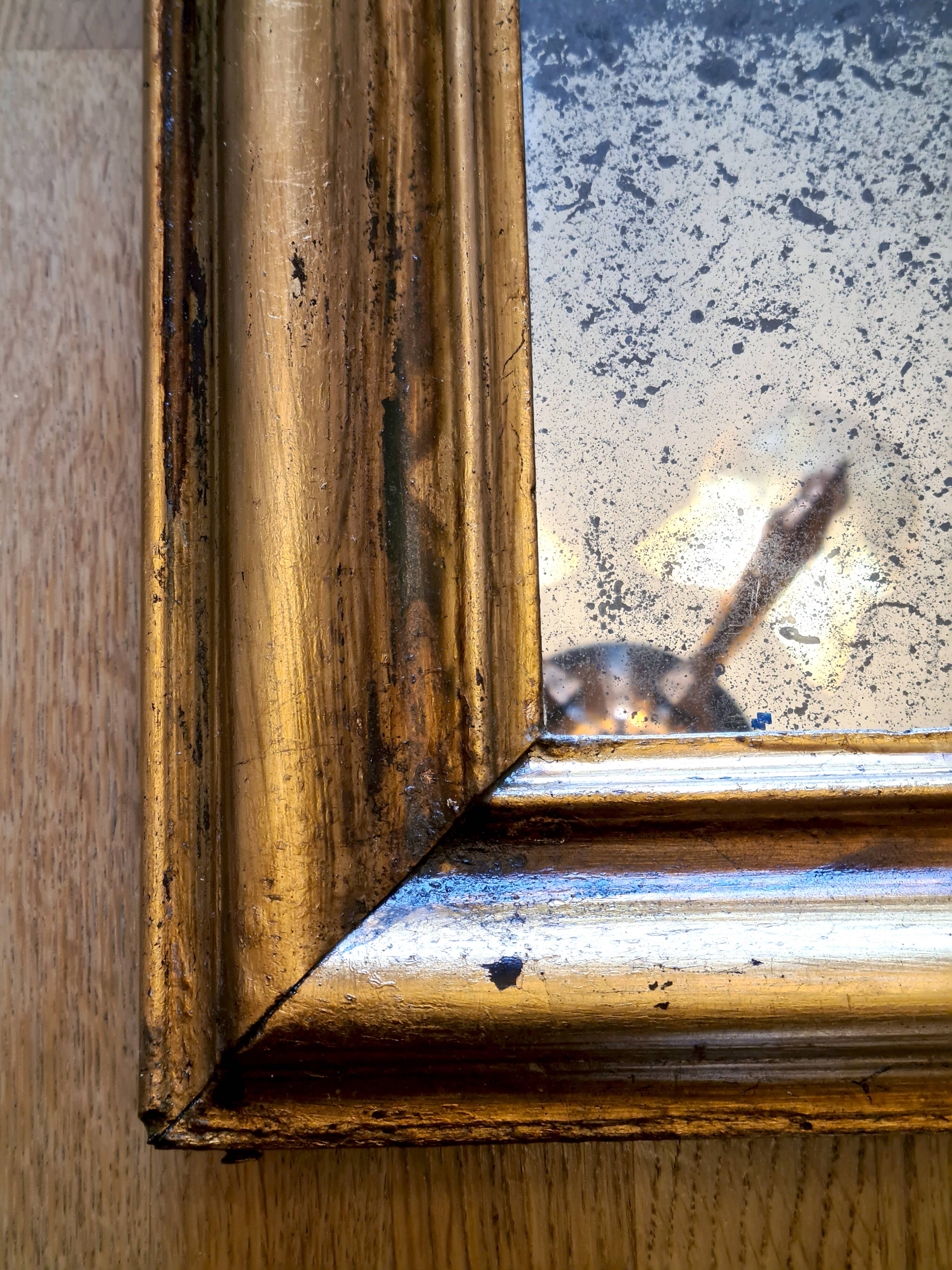 Antique Louis-Philippe mirror "Philomène" gold leaf