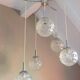 Suspension cascade with five globes and chrome metal / vintag years 60-70