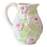 Hand-painted floral slip carafe