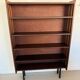 Vintage veneer bookcase with metal legs