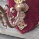 Art Nouveau Wall Sconce: French Metal, Opaline Rose Shade, C1950s