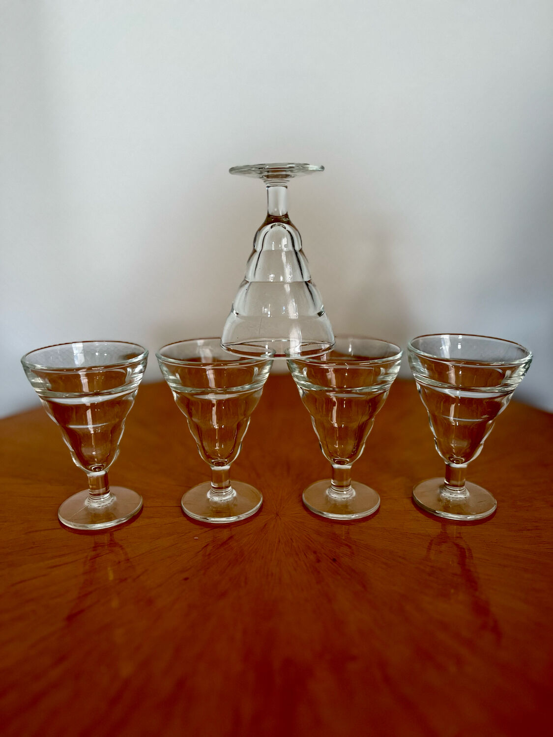 Verres à pieds à bistrot Duralex vintage