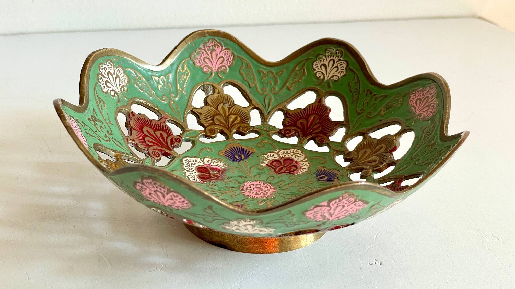 Vintage solid brass pocket tray