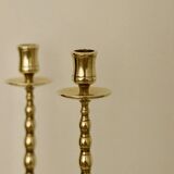 Pair of mid-century Swedish brass candle holders