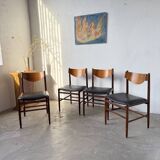 Set of 4 Italian chairs by Gianfranco Frattini.