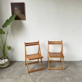 70s beech folding chairs