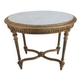 Console wood and gilded stuck with marble top