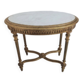 Console wood and gilded stuck with marble top