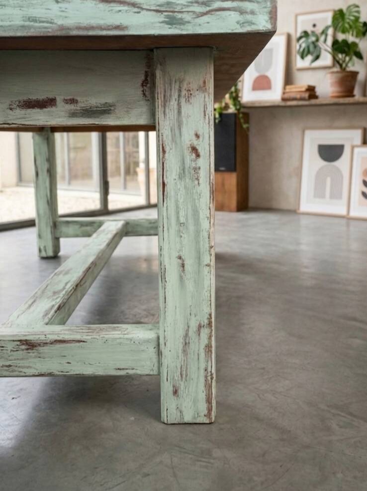 Distressed farmhouse table