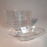 Set of 9 Art Deco Glass Faceted Ramekins