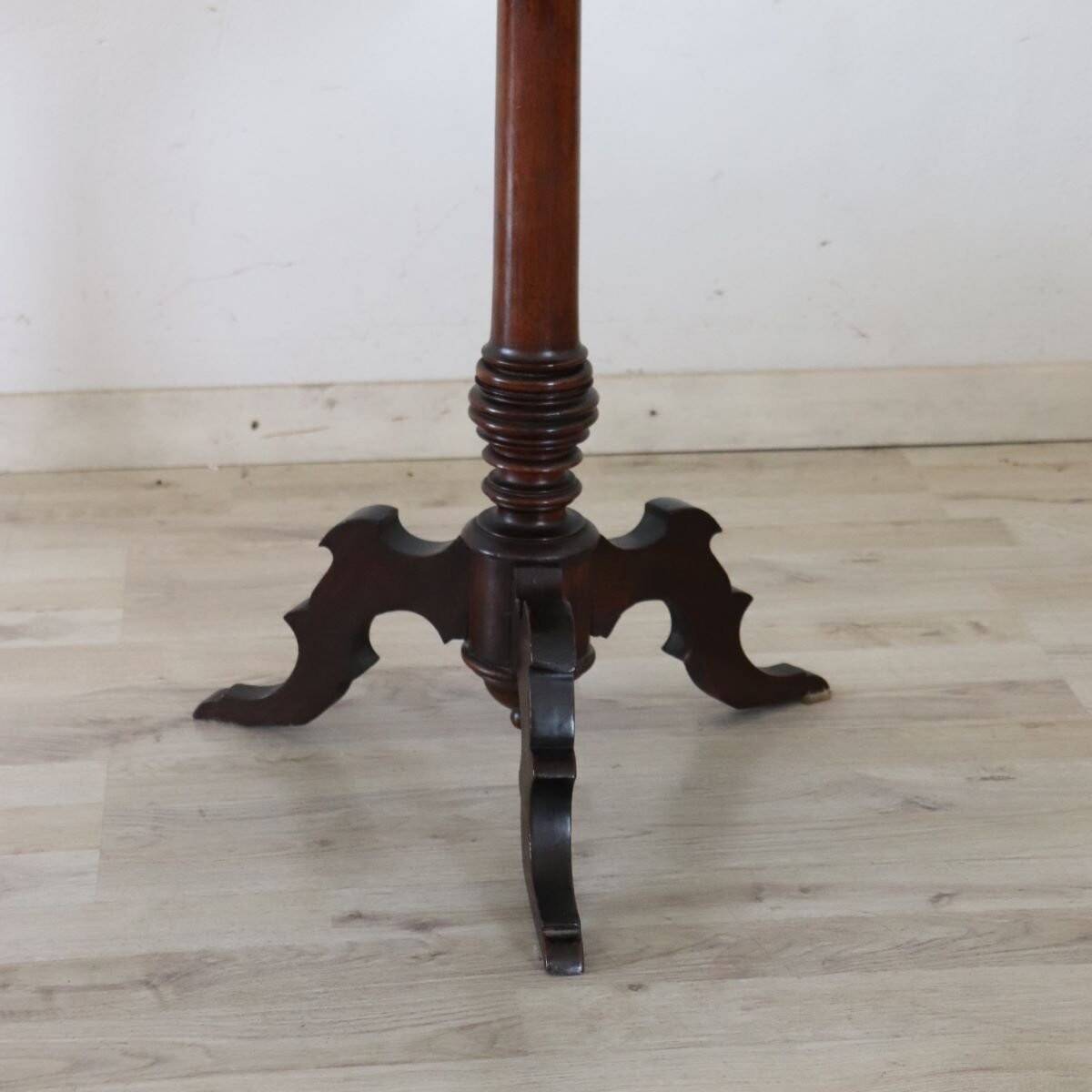 Antique Walnut Gueridon Table, Italy, 19th Century