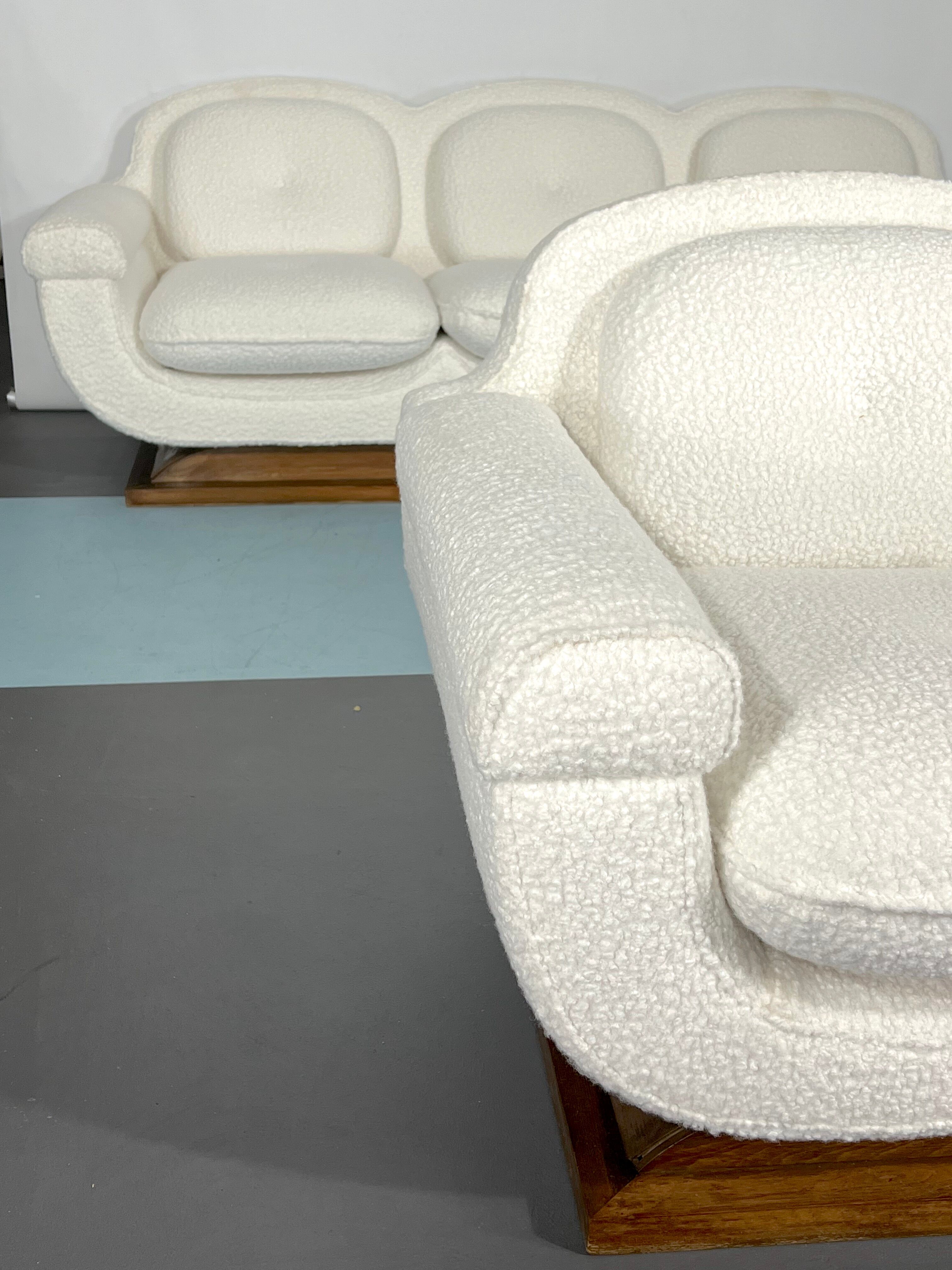 Mid-century White Art Deco sofa and armchair. Italy 1930s