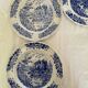 Set of 10 classic porcelain plates + 1 free – blue design
