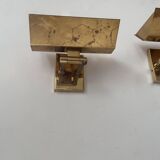 Pair of vintage adjustable wall lights, solid brass, Italy 1970