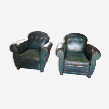 pair of art deco club armchairs