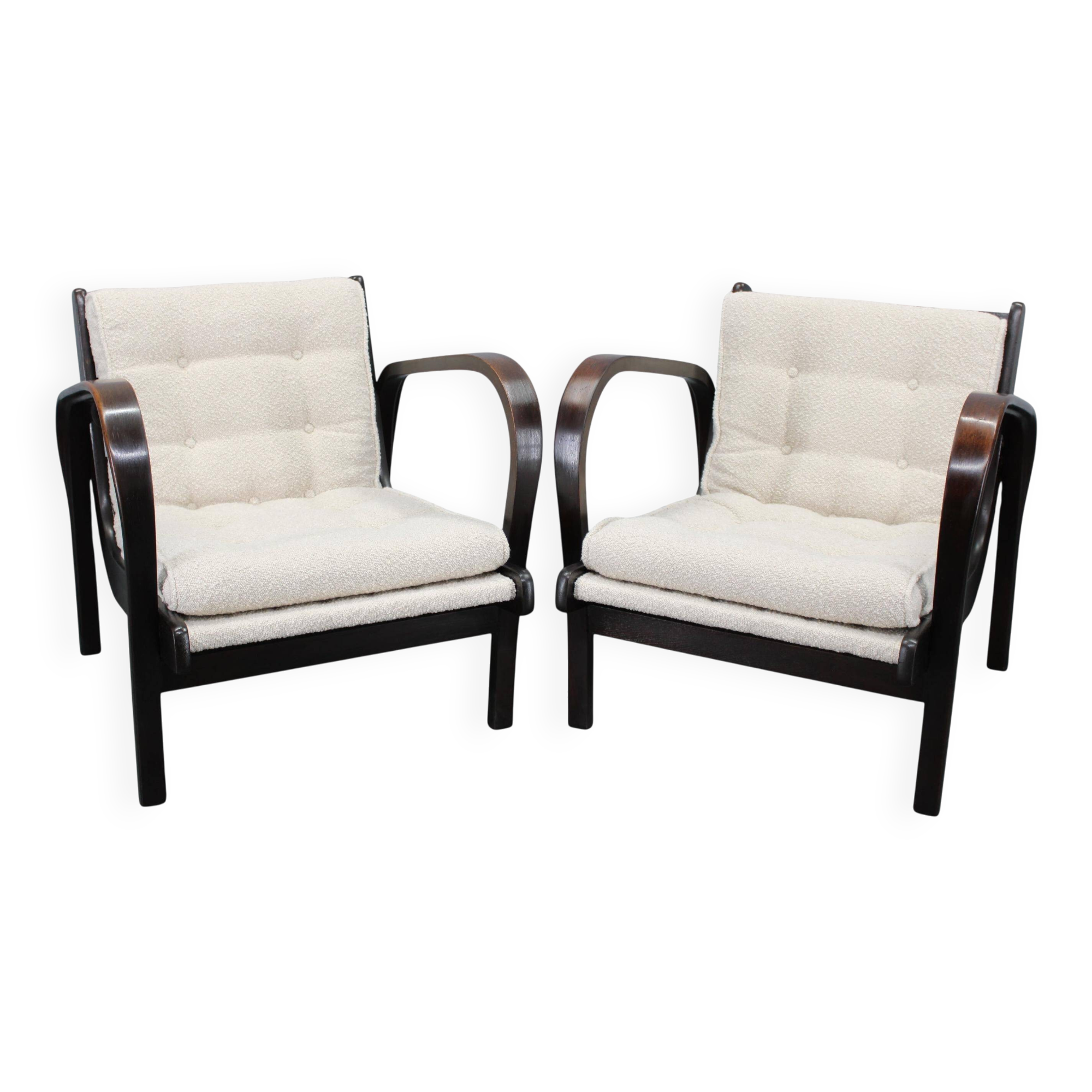 Pair of mid-century lounge chairs by Kropáček & Koželka, 1960s