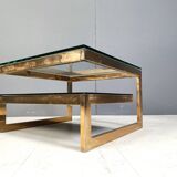 Table basse plaquée or 23 carats, années 1970