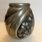 Tin vase signed R.Sitoleux