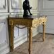 Louis XVI Console in Gilded Wood, Grey Ardennes Marble, 18th Century