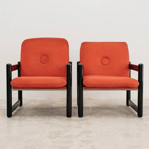 Pair of Armchairs Schirolli Mod. Pierrot Design 80s Modernariato