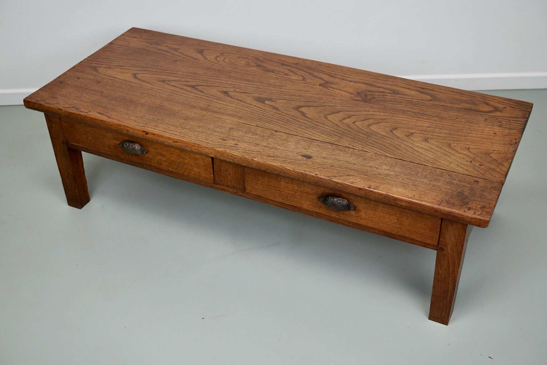 French xixth century farmhouse rustic oak coffee table