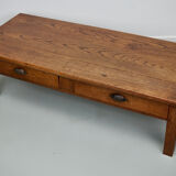 French xixth century farmhouse rustic oak coffee table