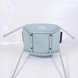 Set Of 6 Pato Chairs Lacquered In Blue With Black Armrests By Hee Willing & Ludvik For Fritz Hansen
