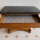French console from the 19th century in cherry wood and black marble, with claw feet.