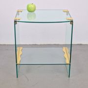Vintage Regency Brass and Glass Side Table, 1970s