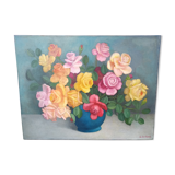 Painting bouquet of flowers by Lucien Le Guern