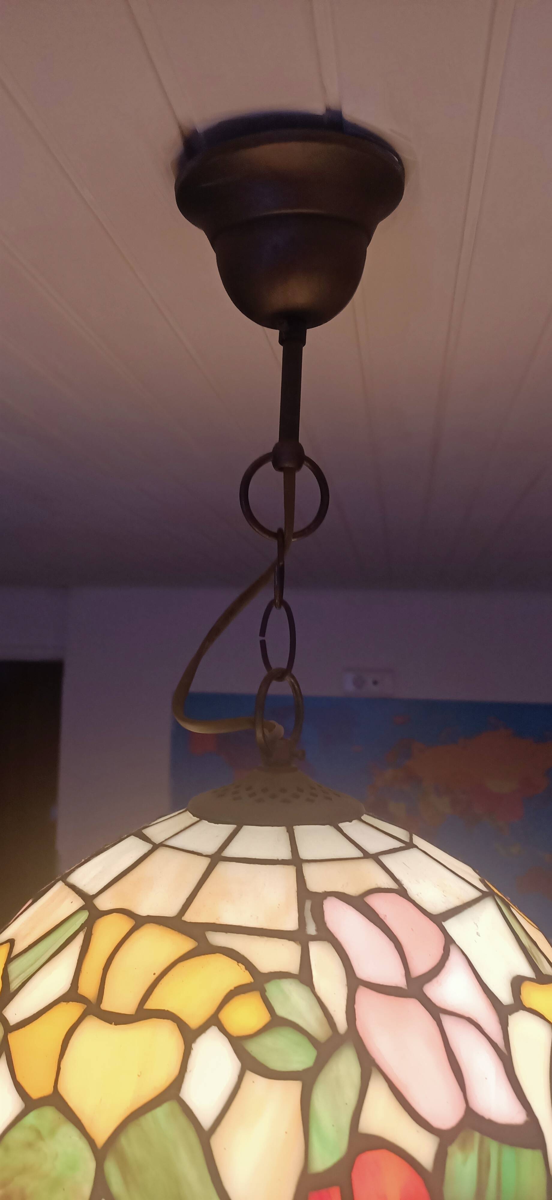 Tiffany-style pendant light – Ø 30 cm – genuine glass – heavy