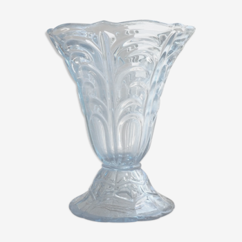 Vase ancien en verre bleu