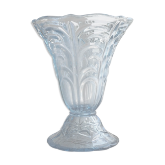 Vase ancien en verre bleu