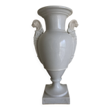 XXL white lion head neo-classical amphora vase from the Empire Consulate.