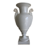 XXL white lion head neo-classical amphora vase from the Empire Consulate.