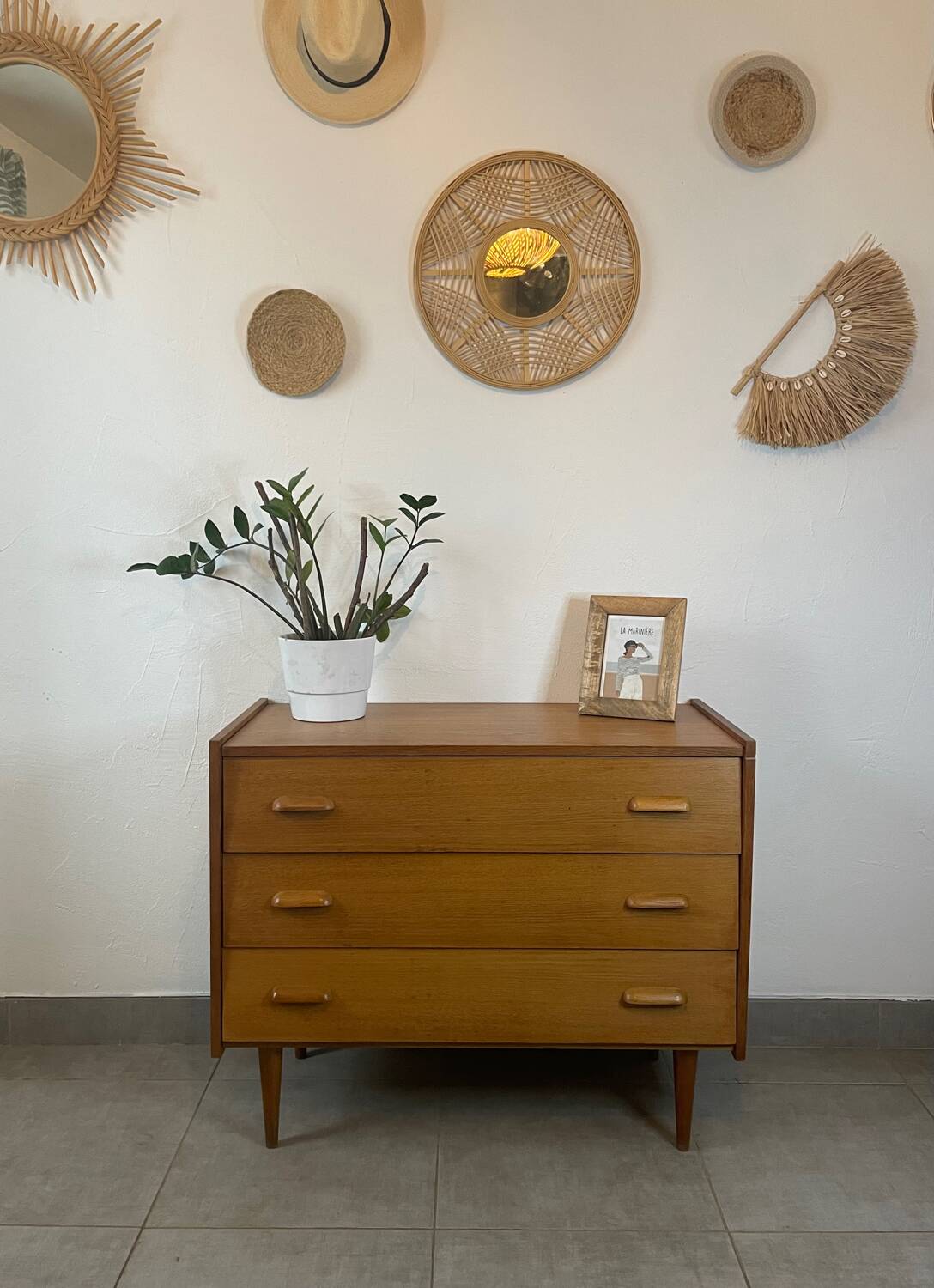 Commode en teck, années 60