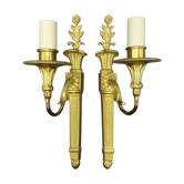 Paire d'appliques aux fleurs style Louis XVI
