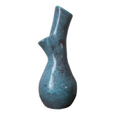Handmade ceramic vase made in France handmade pottery turquoise brown contemporary design