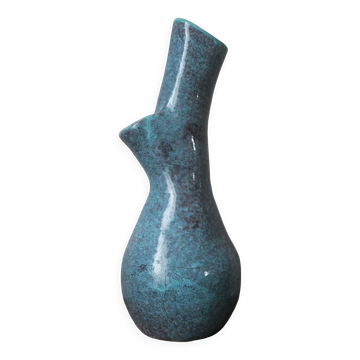 Vase artisanal céramique made in France poterie artisanale turquoise marron design contemporain