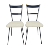 Ensemble de 2 chaises italiennes en métal et laiton années 1960