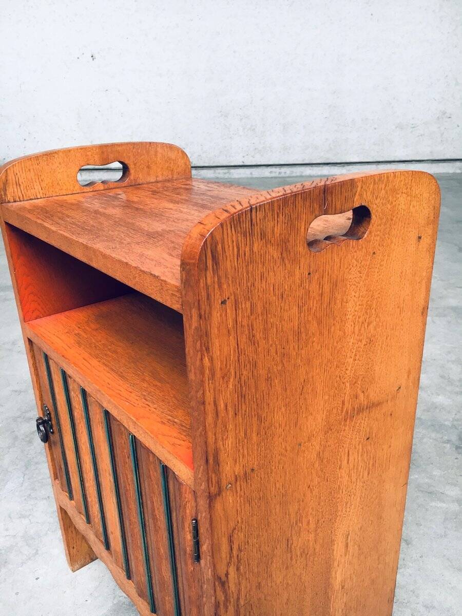 Amsterdam School Bedside Cabinet, Netherlands, 1920s