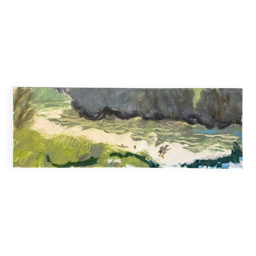 Painting of a character hiding in nature, 20th century