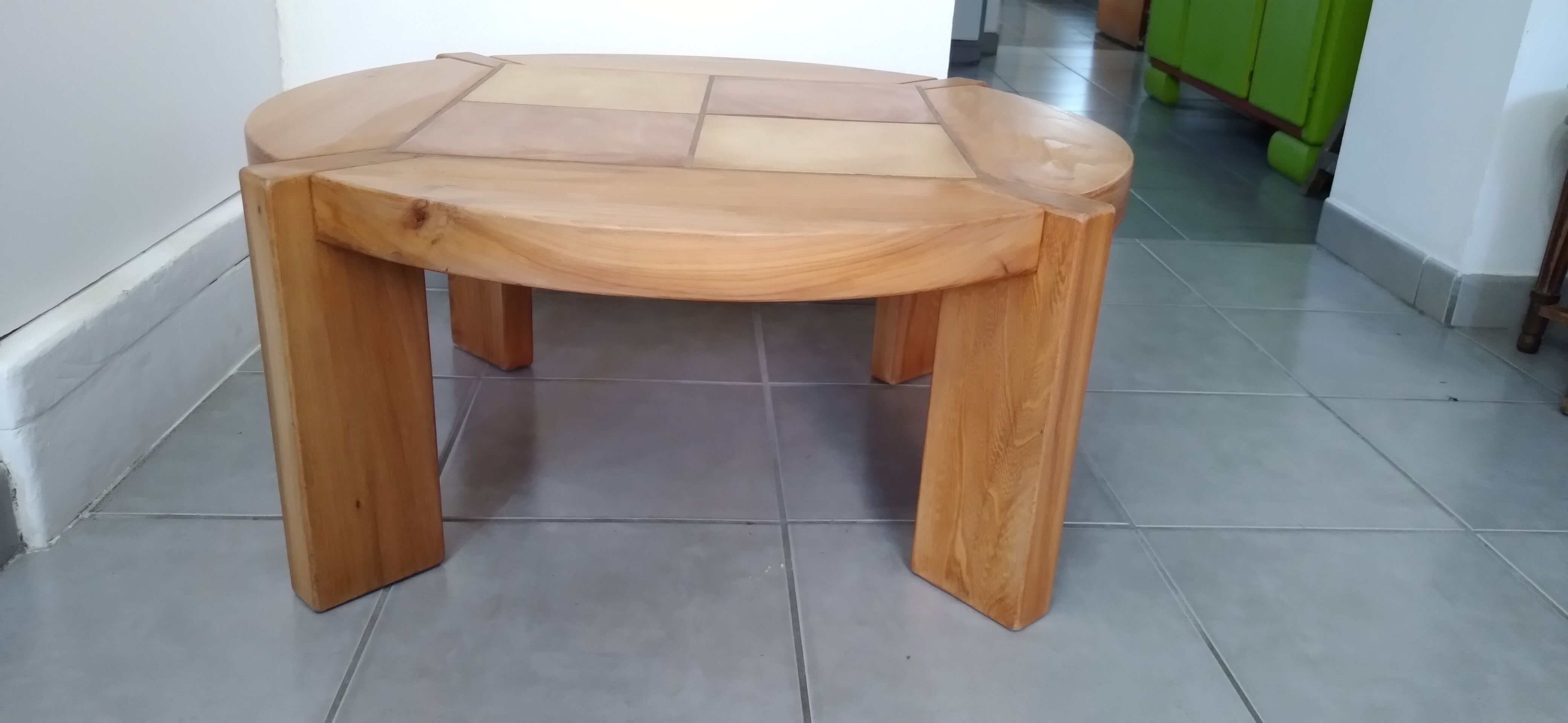 Solid elm coffee table 1970