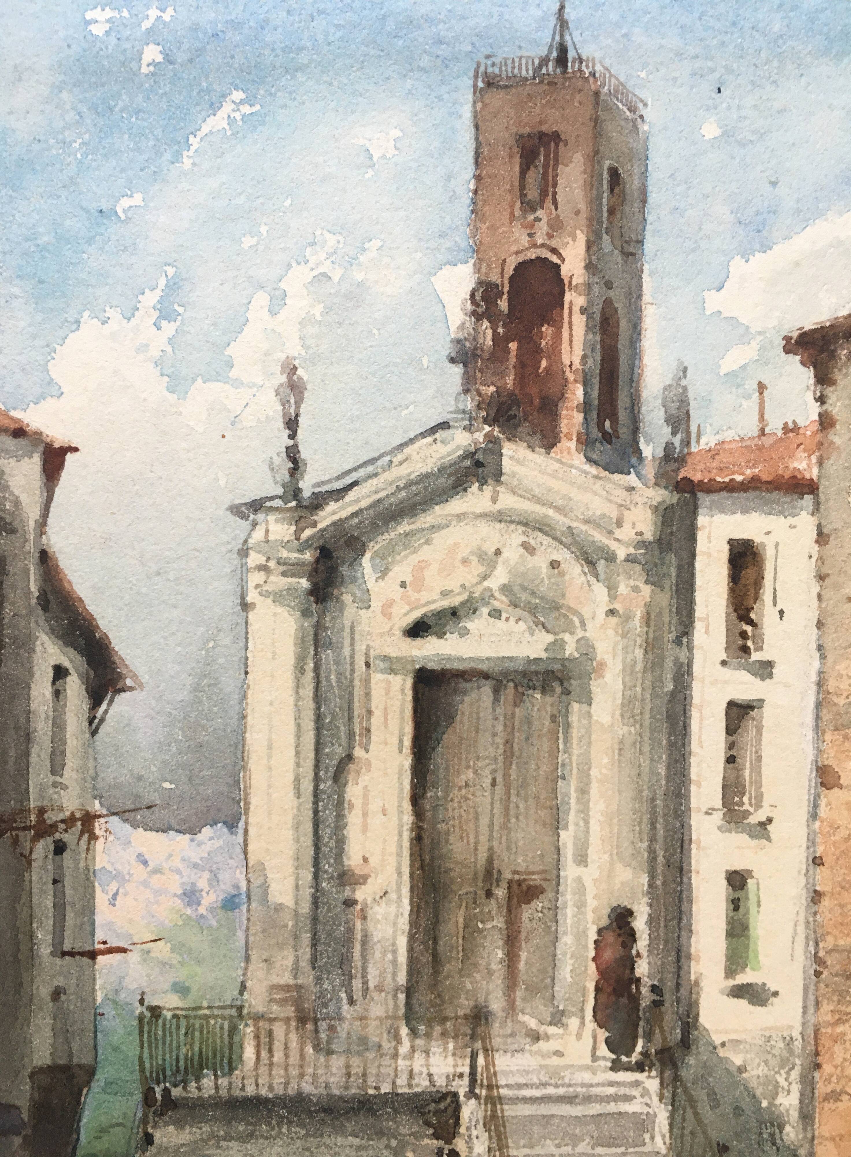 Watercolour painting Pierre Comba (1859-1934) Landscape of Sardinia Italy Nice