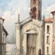 Tableau aquarelle Pierre Comba (1859-1934) Paysage de Sardaigne Italie Nice