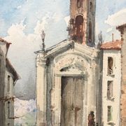 Watercolour painting Pierre Comba (1859-1934) Landscape of Sardinia Italy Nice